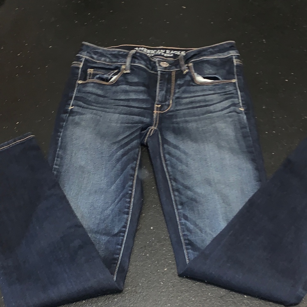 American Eagle Outfitters Women's Dark Blue Skinny Jeans